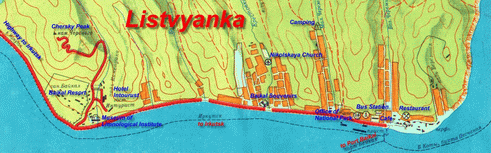 The map of the Listvyanka